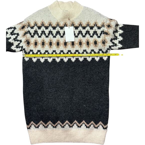 Revolve Heartloom JOANNA Sweater Dress Charcoal Wool Blend Pullover Mock Neck M - Picture 6 of 11